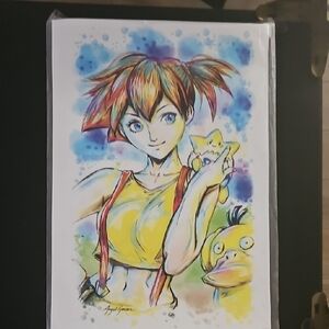 Misty-Inspired Yellow Anime Print Home Art